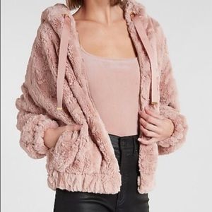 Express Faux Fur Hoodie